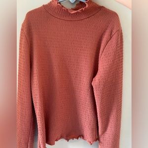 Altar’d State Terracotta ribbed turtleneck long sleeve